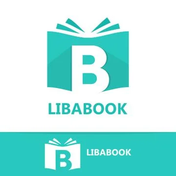 Vector logo combination of a book and letter b Stock Illustration