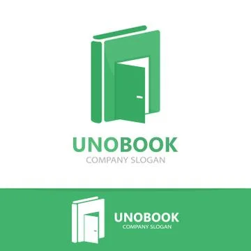 Vector logo combination of a book and door Illustrazione stock