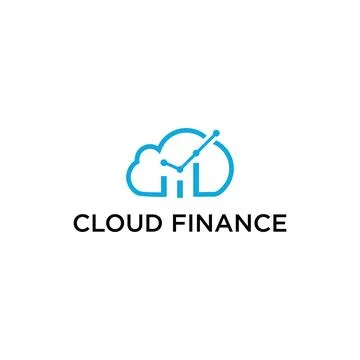 Vector logo combination of a cloud and financial graph Stock Illustration