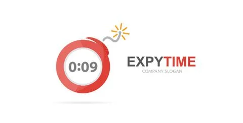 Vector logo combination of a timer and bomb. Explosion and clock symbol Stock Illustration