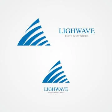 Vector logo combination of a triangle and waves Illustrazione stock