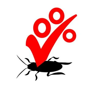 Vector logo for the company for the destruction of insects with a warranty. Stock Illustration