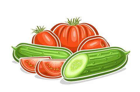 Vector logo for Cucumber and Tomato Stock Illustration