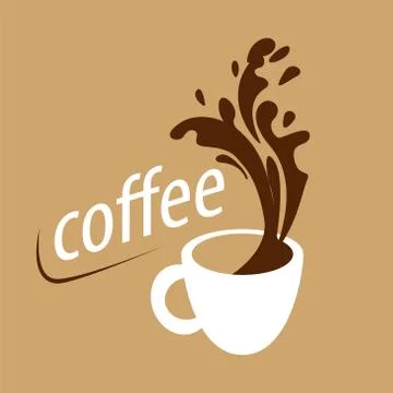 Vector logo cup of coffee and splashes Illustrazione stock