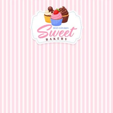 Vector logo for cupcake shop, decorative sign board. 库存插图
