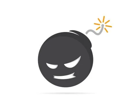 Vector logo design combination of a angry face and bomb. Angry face and bomb Stock Illustration