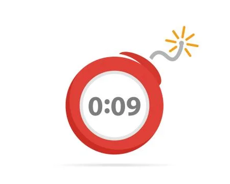 Vector logo design combination of a timer and bomb. Timer and bomb symbol or Stock Illustration