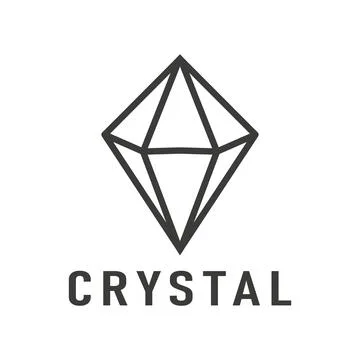 Vector logo design. Crystal logo in minimal linear style,Creative illustratio Stock Illustration