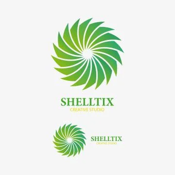 Vector logo design element. Abstract, sink, shell Stock Illustration