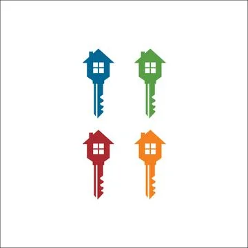 Vector logo design element of Key &amp; House icon template Stock Illustration