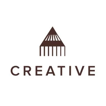 Vector logo design letter A pencil triangle logo concept. Creative graphic Stock Illustration