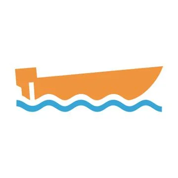 Vector logo design of ocean sea water beach summer sailing tourism for travel Stock Illustration