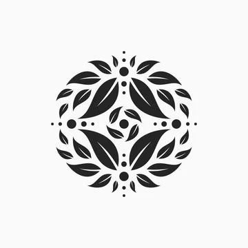 Vector logo design round florist pattern emblem Illustrazione stock