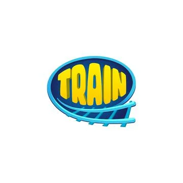 Vector logo design surrounded by train tracks Stock Illustration