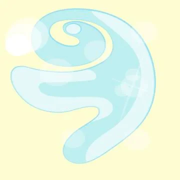 Vector logo design template. Abstract blue water drop, wave shape Illustrazione stock