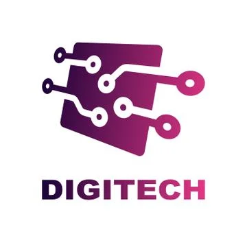 Vector logo design template for business. Digital Technology sign. Illustrazione stock