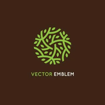 Vector logo design template in green color Stock Illustration