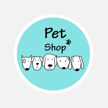 Vector logo design template for pet shops. Stock Illustration