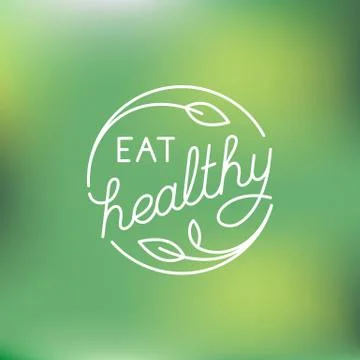 Vector logo design template in trendy linear style with hand-lettering - ea.. Stock Illustration