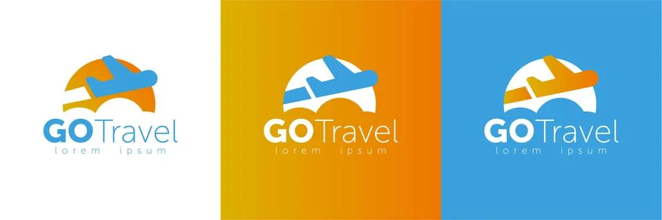Vector logo design templates for airlines, airplane tickets, travel agencies - Stock Illustration