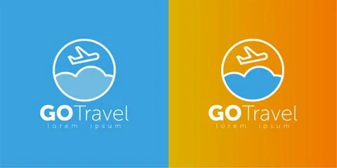 Vector logo design templates for airlines, airplane tickets, travel agencies - 스톡 일러스트
