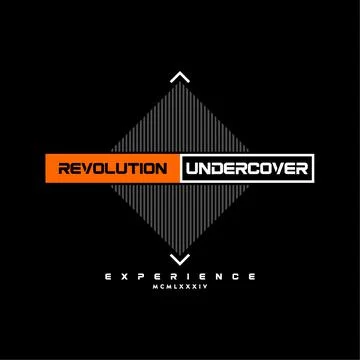 Vector of a logo design with text revolution undercover on the black background Stock Illustration