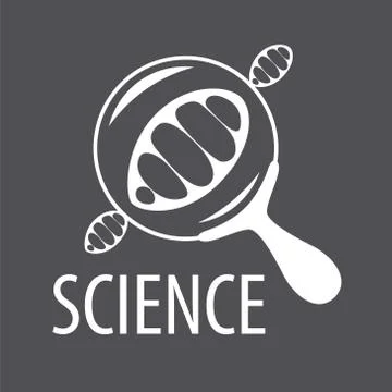 Vector logo DNA through a magnifying glass Illustrazione stock
