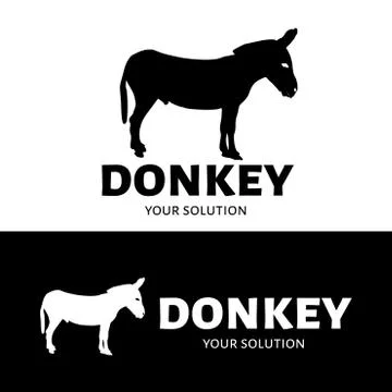 Vector logo donkey. Silhouette of a donkey. Brand logo Stock Illustration