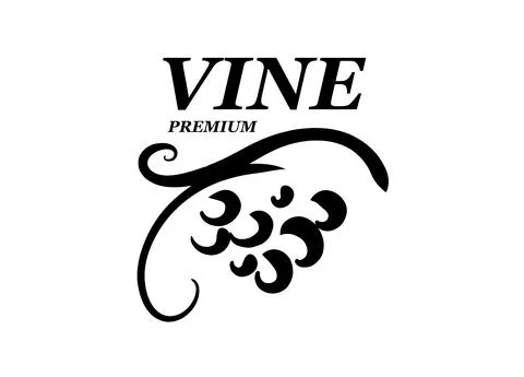 Vector logo drawn by hand. Bunch of grapes for making wine Stock Illustration
