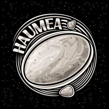 Vector logo for Dwarf Planet Haumea Stock Illustration