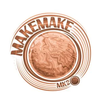 Vector logo for Dwarf Planet Makemake Stock Illustration