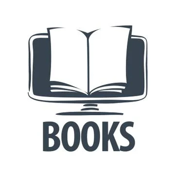 Vector logo E-book on a computer screen Illustrazione stock