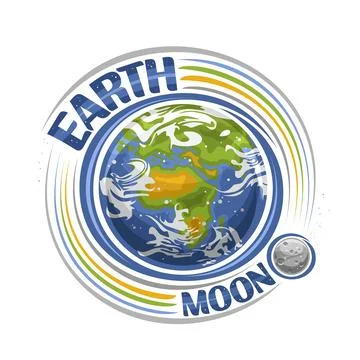 Vector logo for Earth and Moon Ilustración de archivo