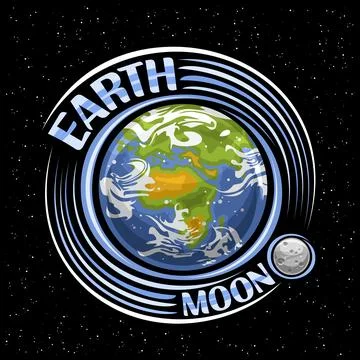 Vector logo for Earth and Moon Stock Illustration