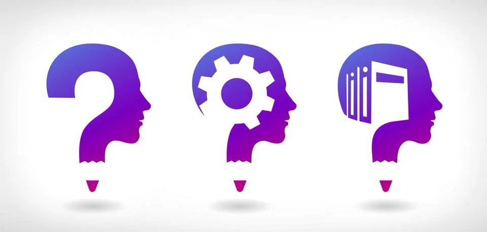 Vector logo for education, problem solving and understanding Stock Illustration