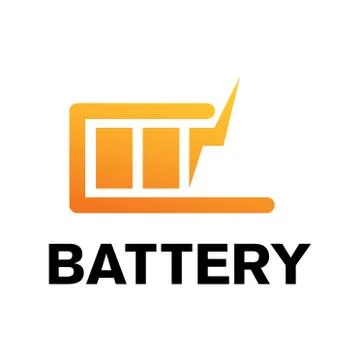 Vector logo of electric battery, charge and power Stock Illustration
