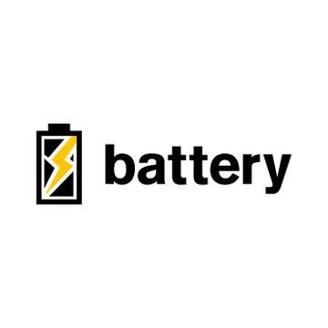 Vector logo of electric battery, charge and power Illustrazione stock