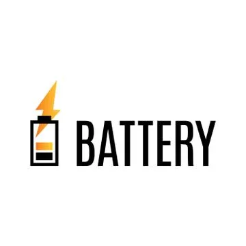 Vector logo of electric battery, charge and power Stock Illustration
