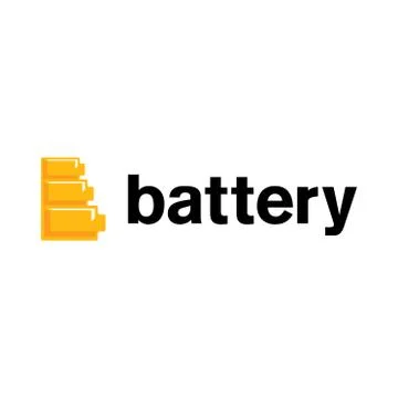Vector logo of electric battery, charge and power Stock Illustration