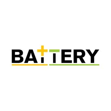 Vector logo of electric battery, charge and power Stock Illustration