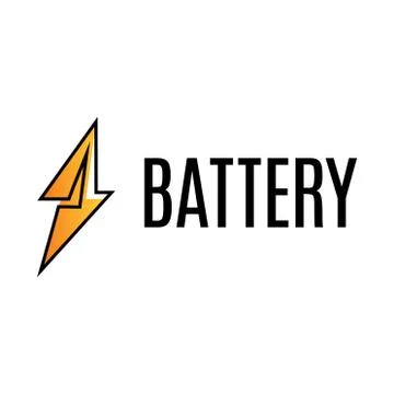 Vector logo of electric battery, charge and power Stock Illustration