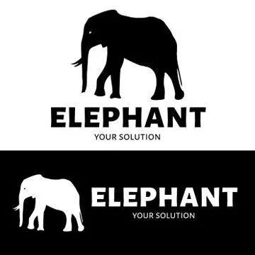 Vector logo elephant. The silhouette of an elephant. Brand logo Stock Illustration