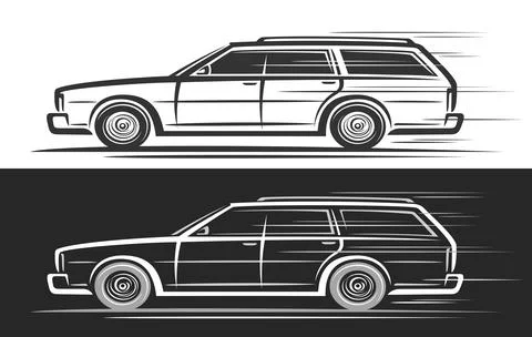 Vector logo for Estate Car 스톡 일러스트