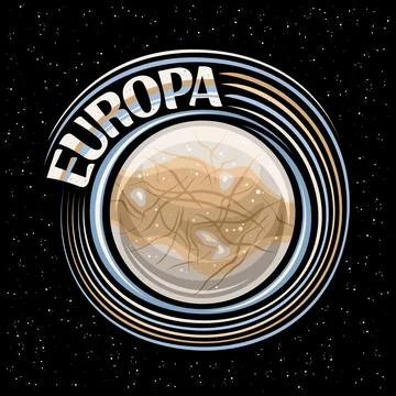 Vector logo for Europa Moon Stock Illustration