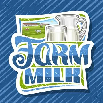 Vector logo for Farm Milk 스톡 일러스트