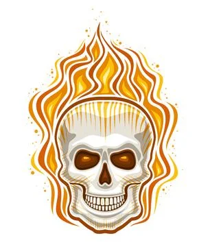 Vector logo for Flaming Skull Illustrazione stock