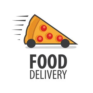 Vector logo of food delivery, courier delivery Stock Illustration
