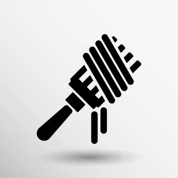 Vector logo fork with pasta hot symbol Stock Illustration