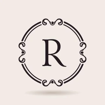 Vector logo frame design templates. Vintage label letter Stock Illustration