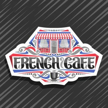 Vector logo for French Cafe 스톡 일러스트